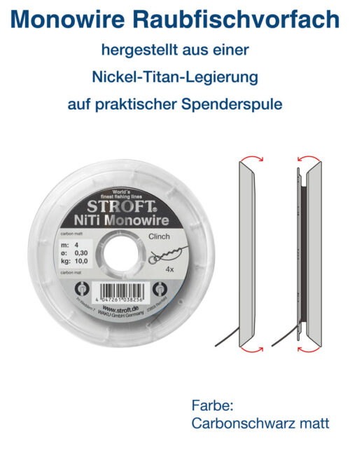 STROFT Niti Monowire - Raubfischvorfach, Stahlvorfachersatz – Bild 2