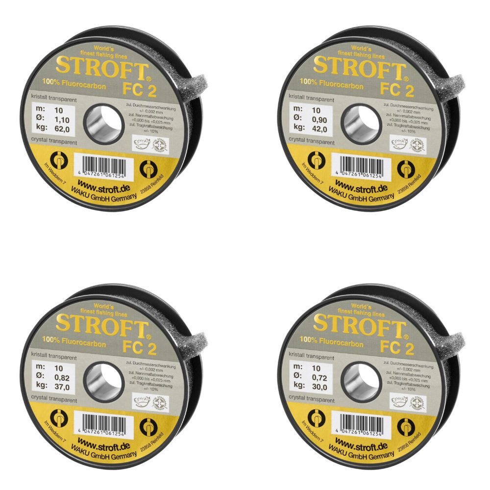 STROFT FC2 Fluorocarbon Vorfachmaterial für große Räuber 10m
